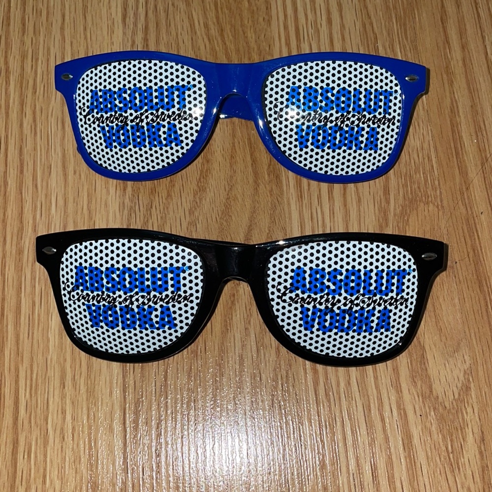 2 pairs absolut vodka plastic sunglasses